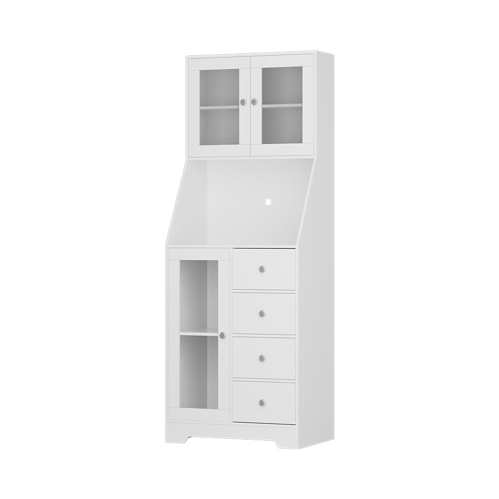 New Storage Cabinet Sideboard Kitchen Pantry White 163cm H