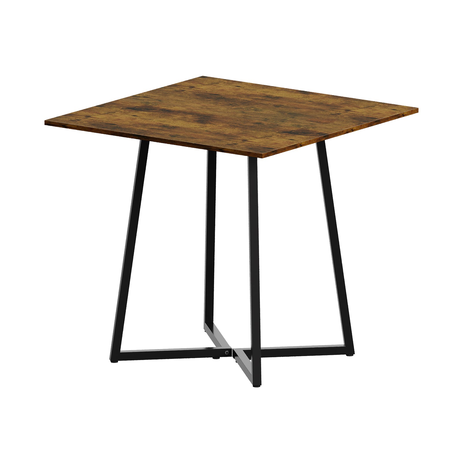 New Industrial Style Square Dining Table with Metal Base Brown