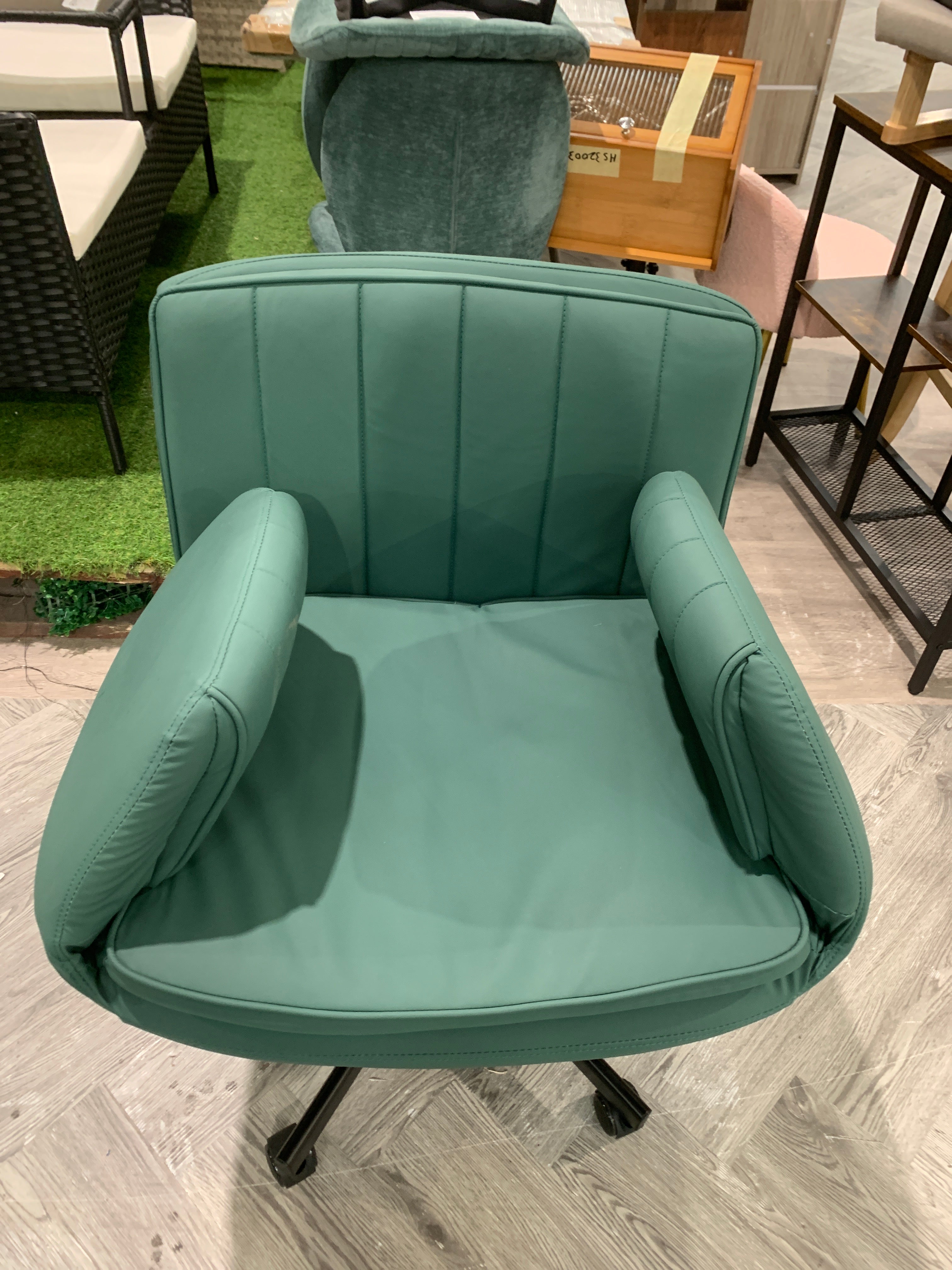 Height Adjustable Ergonomic Office Chair with Flip Up Armrest Green