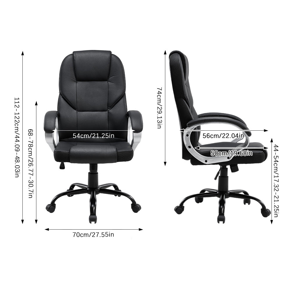 New Faux Leather Swivel Gaming Office Chair with Casters Black