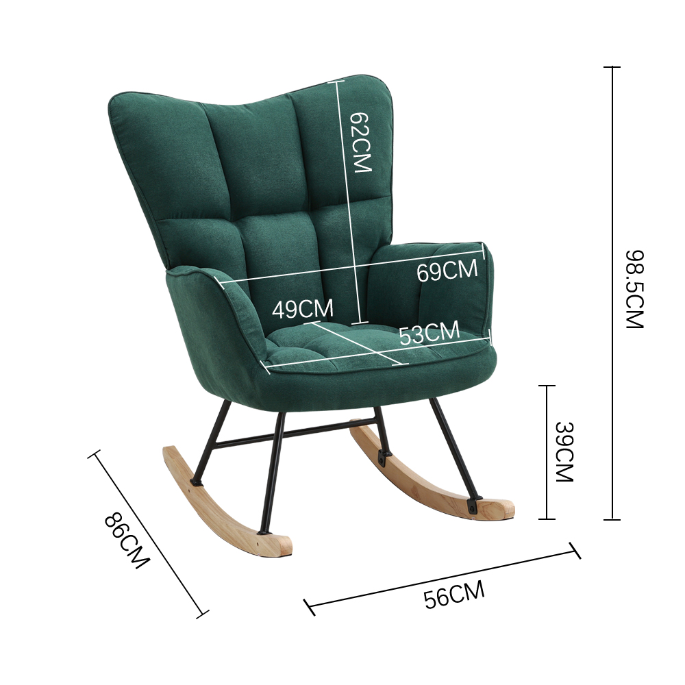 New Green Tufted Upholstered Rocking Chair