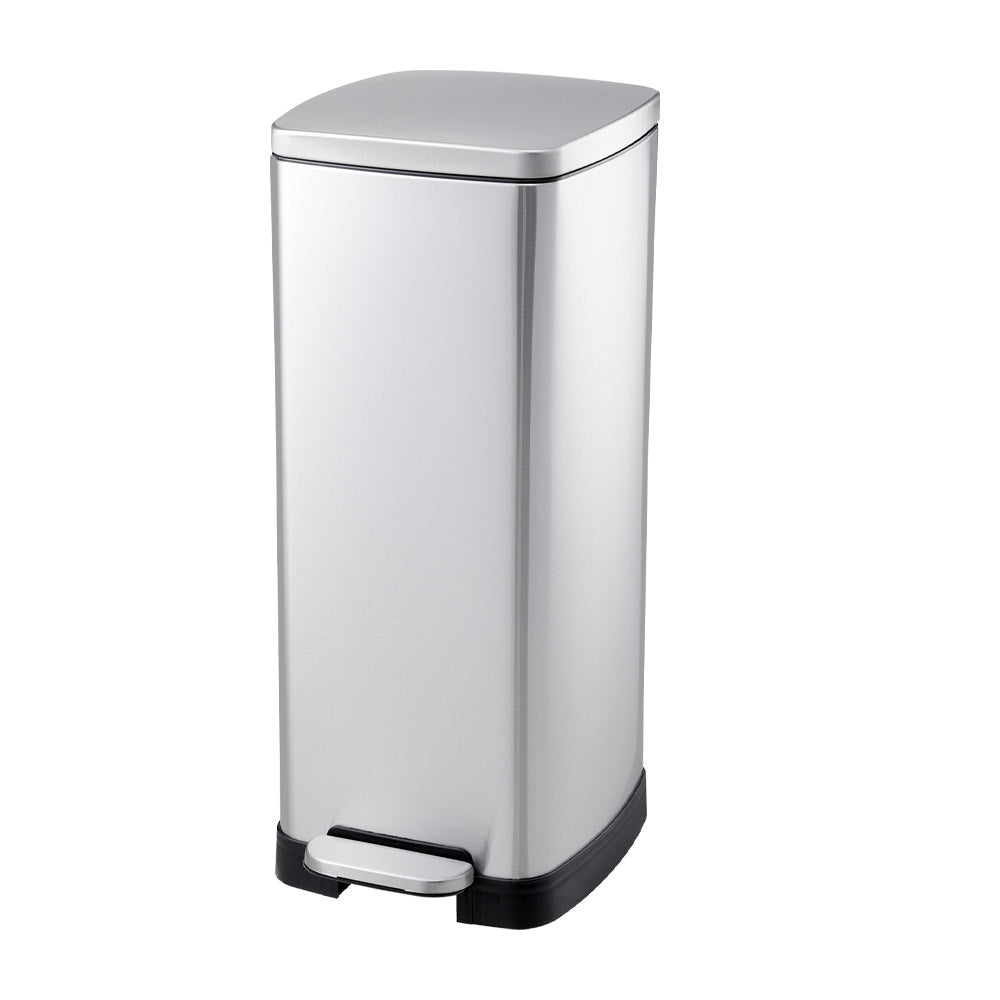 New 30L Stainless Steel Step Open Trash Can