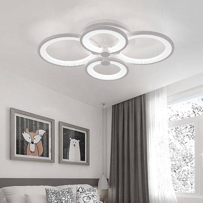 Modern Circular LED Semi Flush Ceiling Light Cool White Non-Dimmable