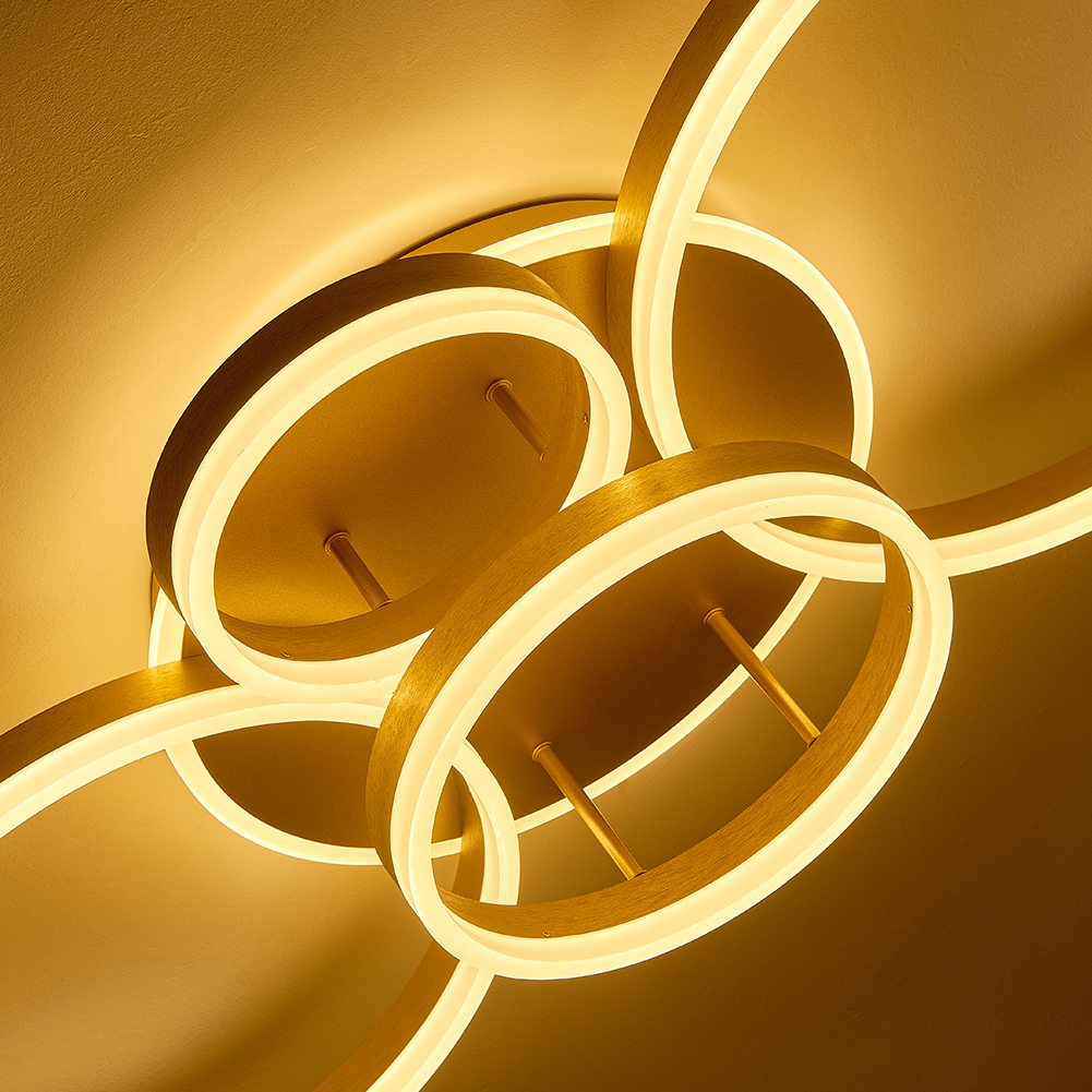 Classic Golden Loops Energy Efficient LED Ceiling Light 110cm W Dimmable