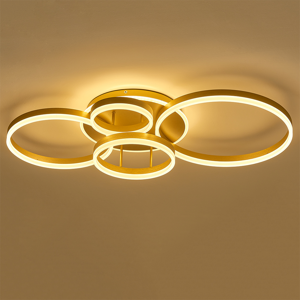 Classic Golden Loops Energy Efficient LED Ceiling Light 110cm W Dimmable