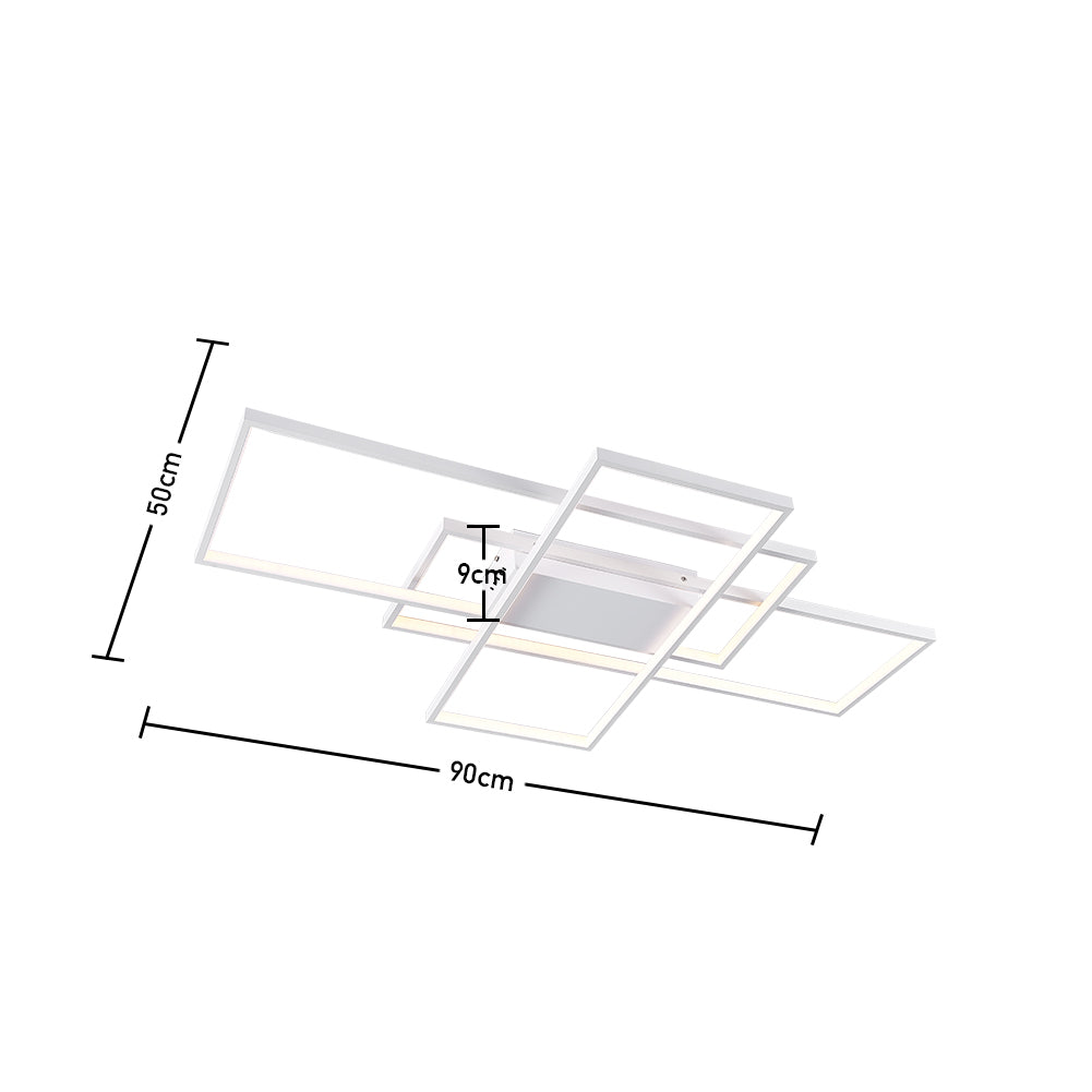New Neutral Style Rectangular LED Semi Flush Ceiling Light