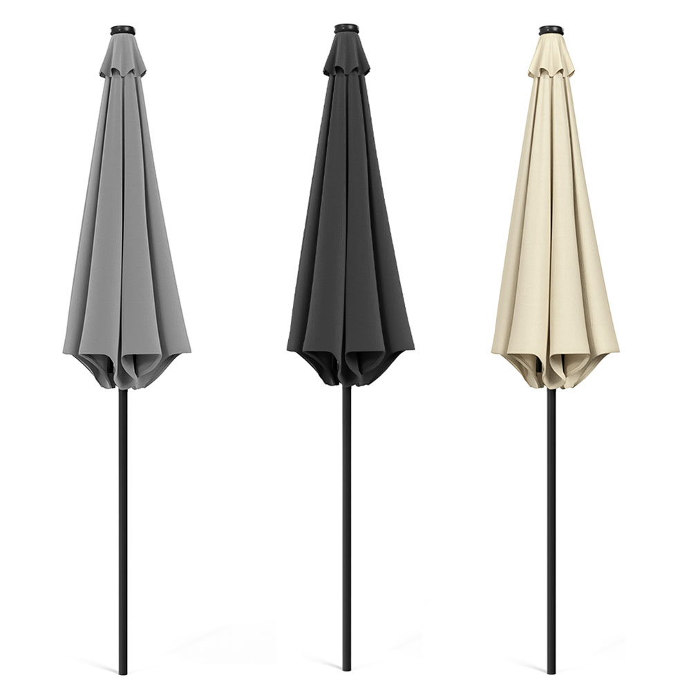 New 3M x 2.4M Sunshade Parasol Outdoor Garden Umbrella with Solar LED Lights