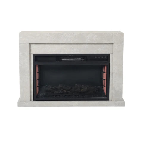 Rustic Electric Fireplace Mantel with Remote Control