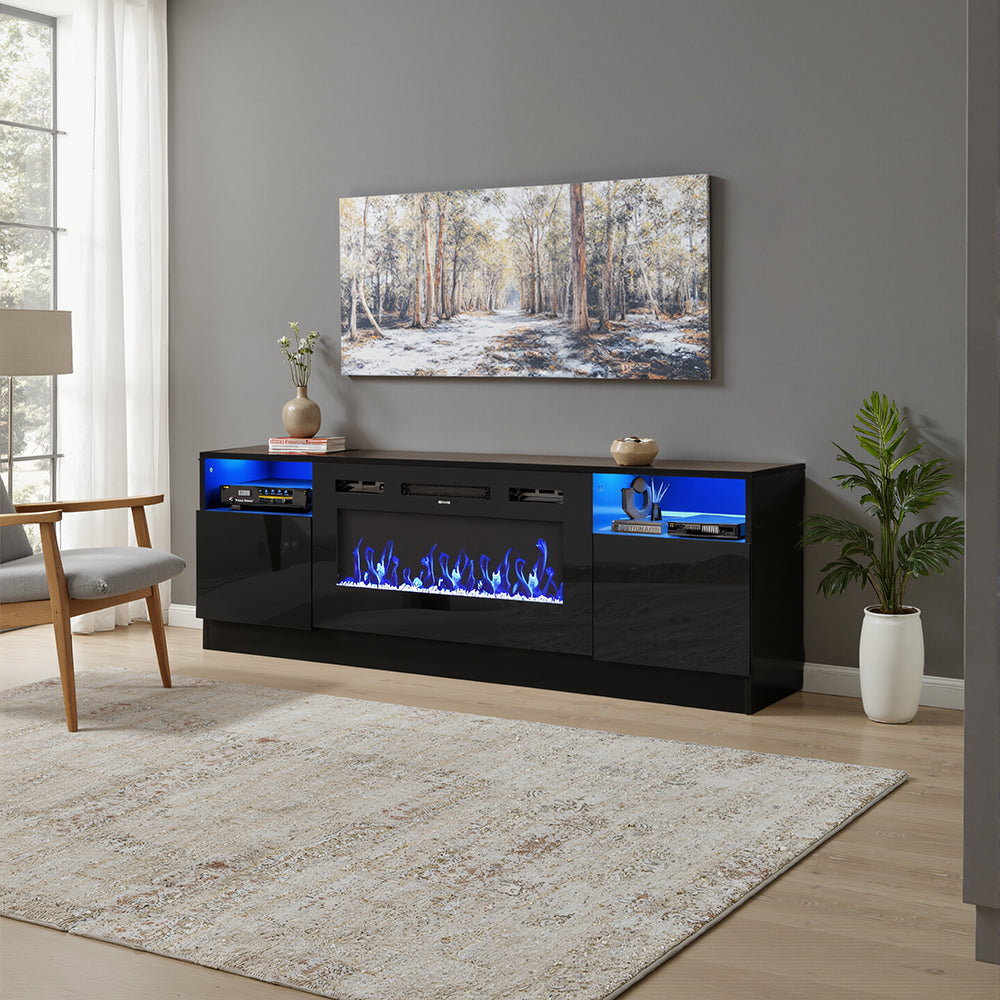 New TV Stand with Closed Storage for 36 Inch Fireplace