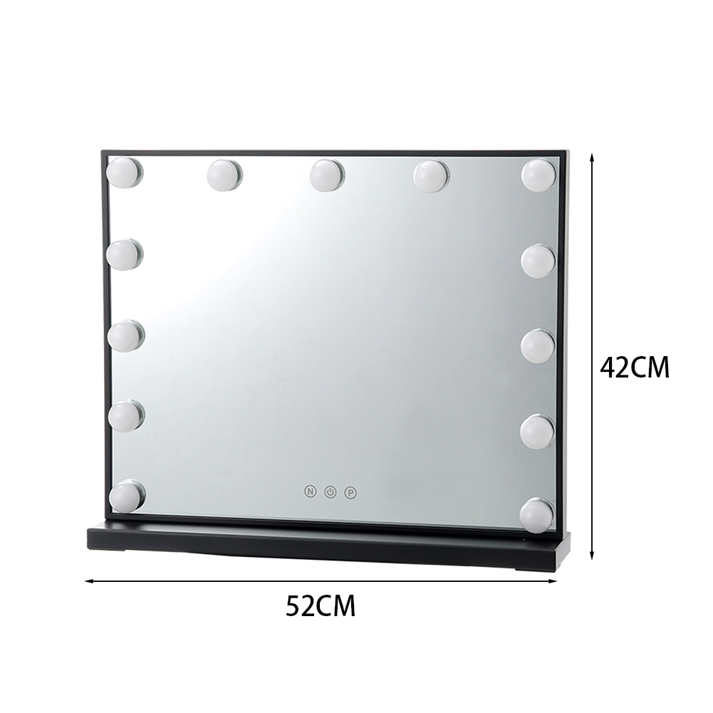 New Black Rectangle LED Makeup Vanity Mirror 13 Bulbs