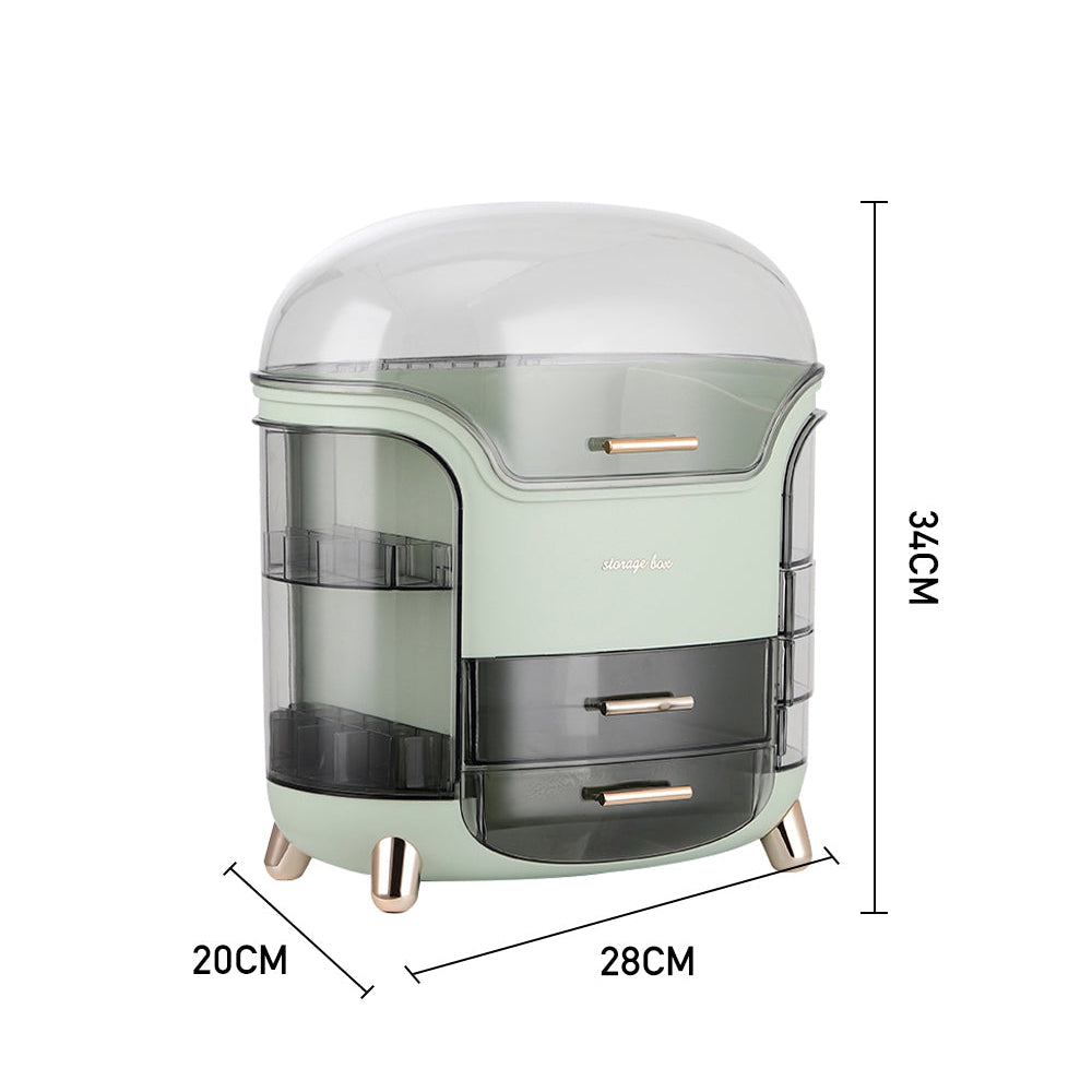 New Dustproof Cosmetic Storage Organiser Countertop Light Green