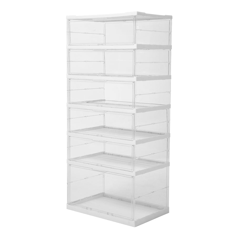 New 6 Tier Foldable Storage Cabinet Shoes Organiser with Magnetic Doors