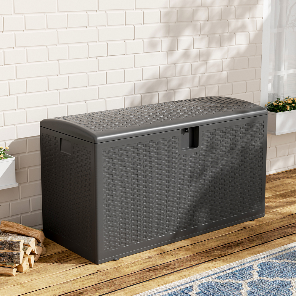 New 99 Gallon Rattan Outdoor Deck Box