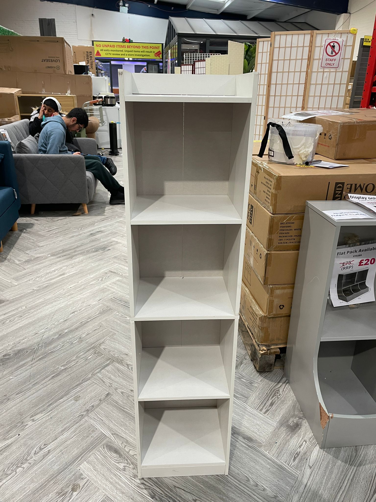 Wooden Tall Cabinet with 4 Tier White