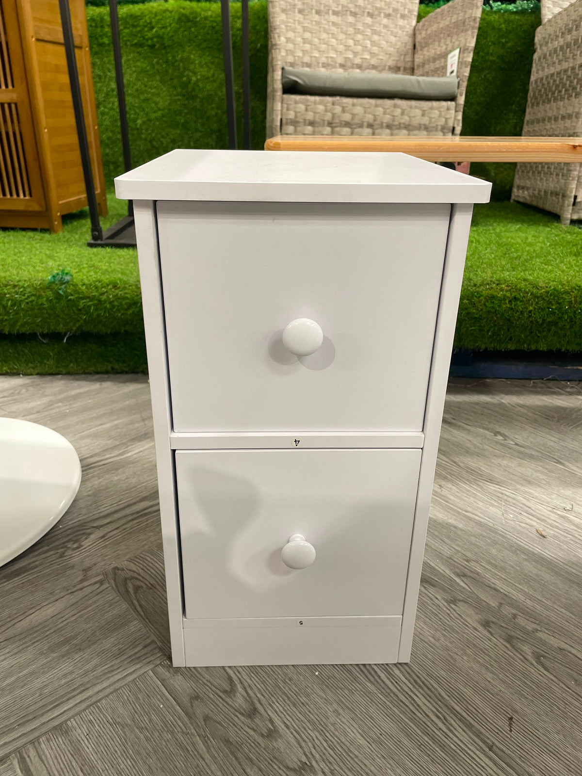 Bedside Table with 2 Drawers White