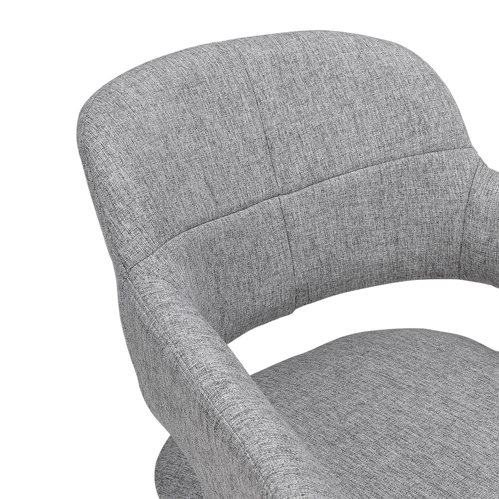 New Set of 2 Linen Dining Chairs with Metal Legs