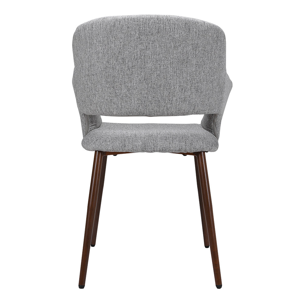 New Set of 2 Linen Dining Chairs with Metal Legs