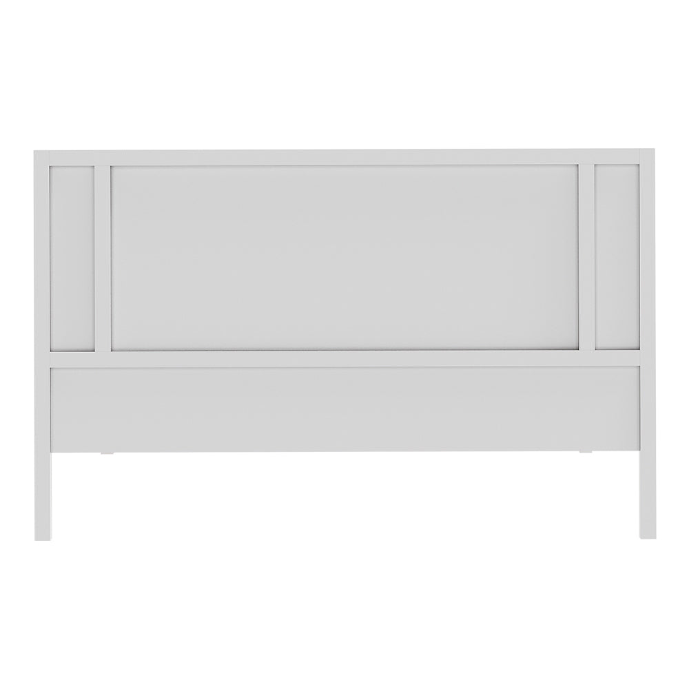 King Size Wavy Grain Striped Dual Row Wooden Bed Frame White