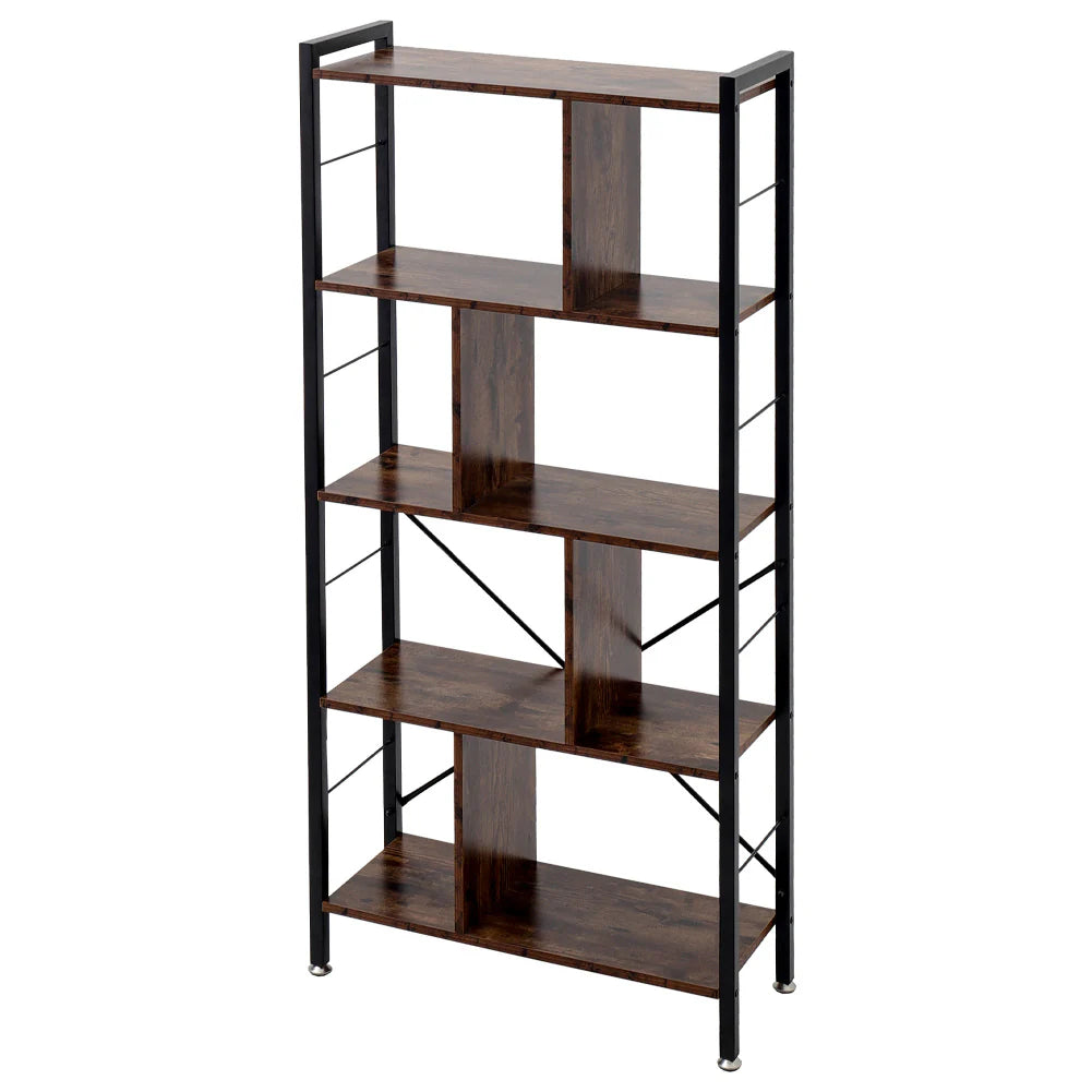 New Industrial Style 5 Tier Bookcase Metal Frame