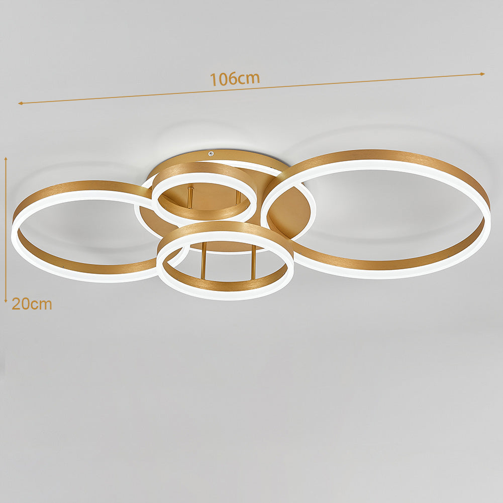Classic Golden Loops Energy Efficient LED Ceiling Light 110cm W Non Dimmable