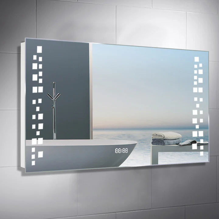 New Modern Fog Free LED Horizontal Bathroom Mirror Surface Mount
