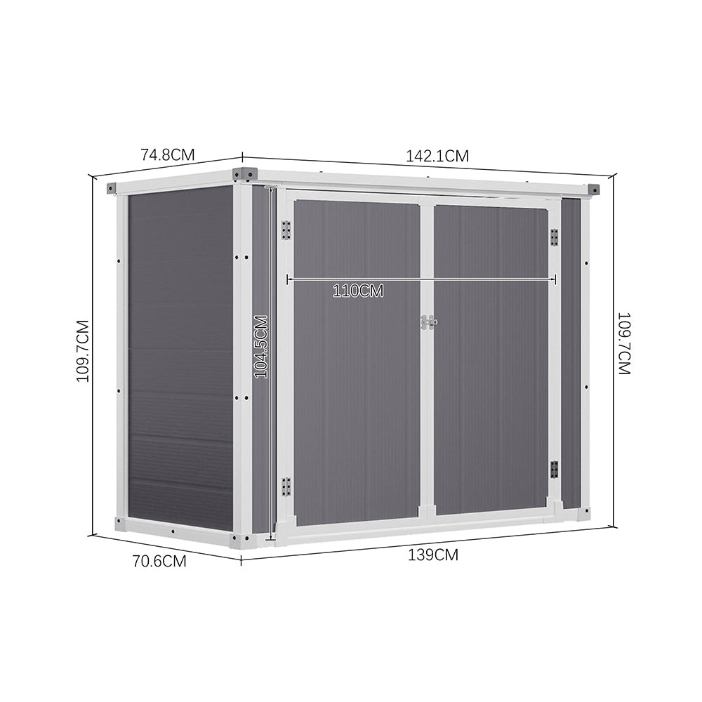 New Garden Tool Bicycle Storage Shed Grey