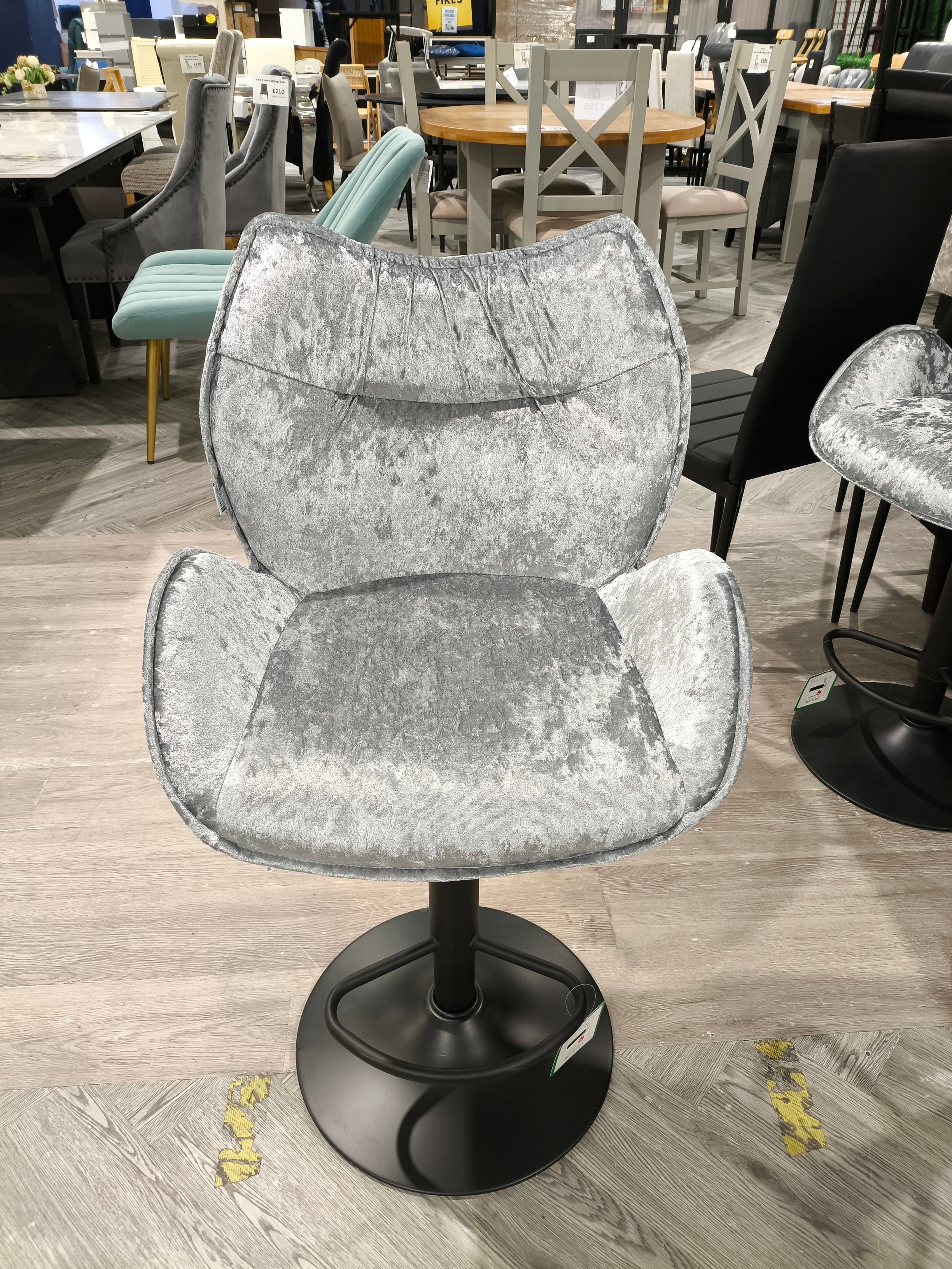 Counter Height Adjustable Bar Stool with Footrest Grey 1PC