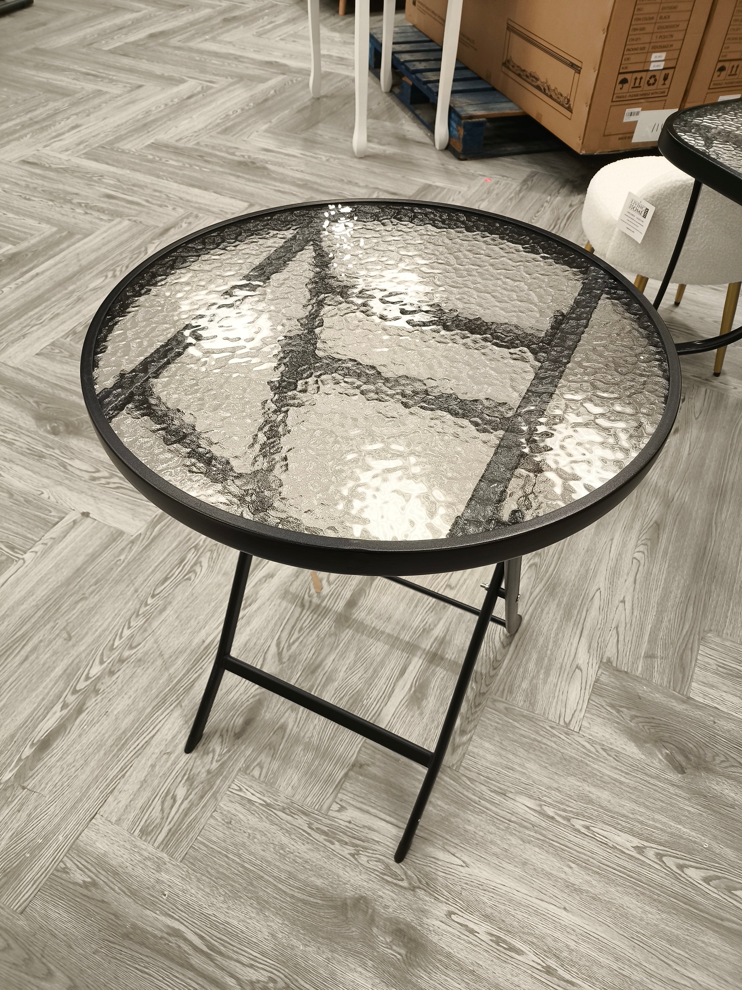 Portable Small Round Folding Metal Garden Table