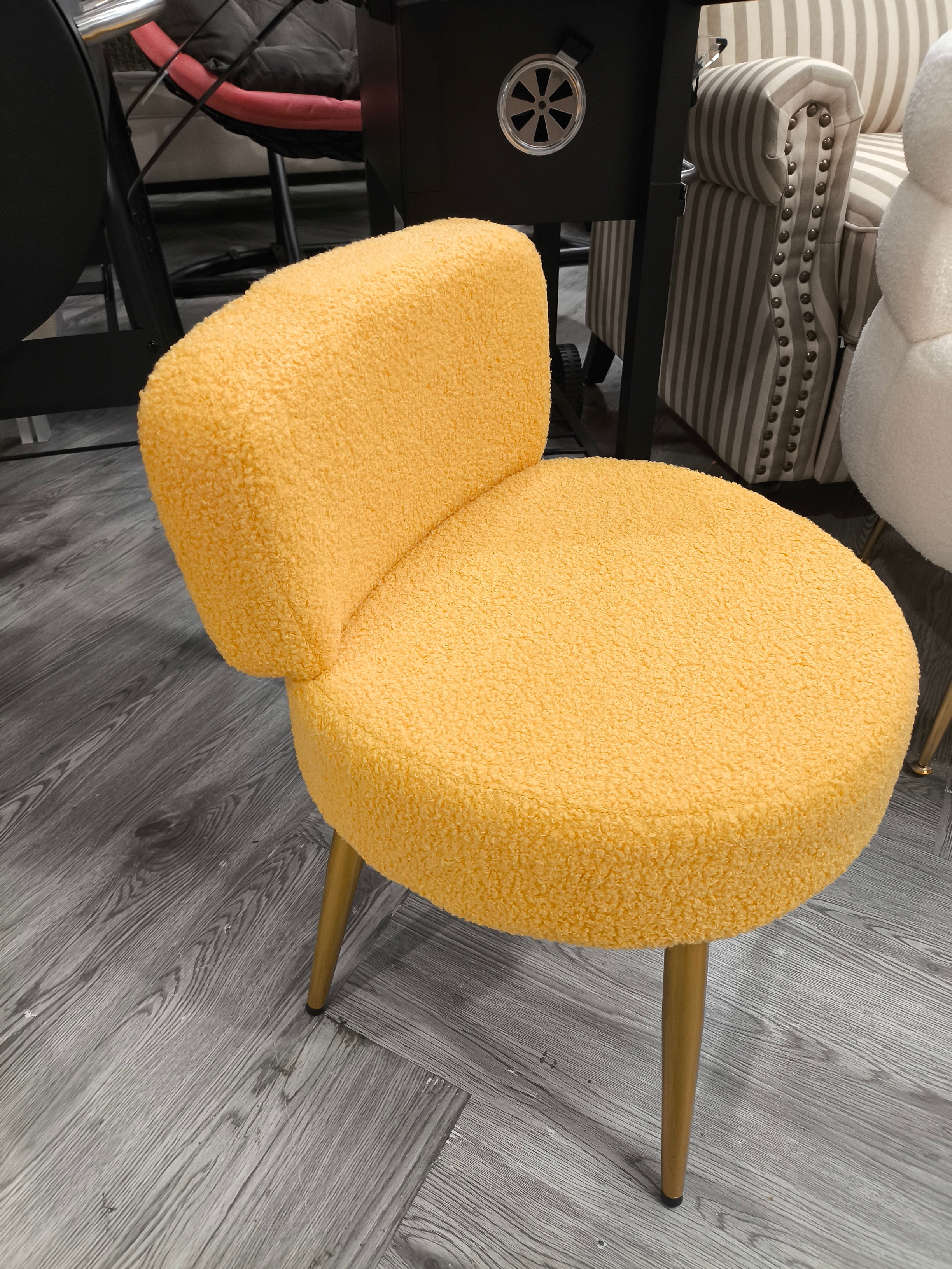Teddy Fleece Dressing Table Stool Yellow