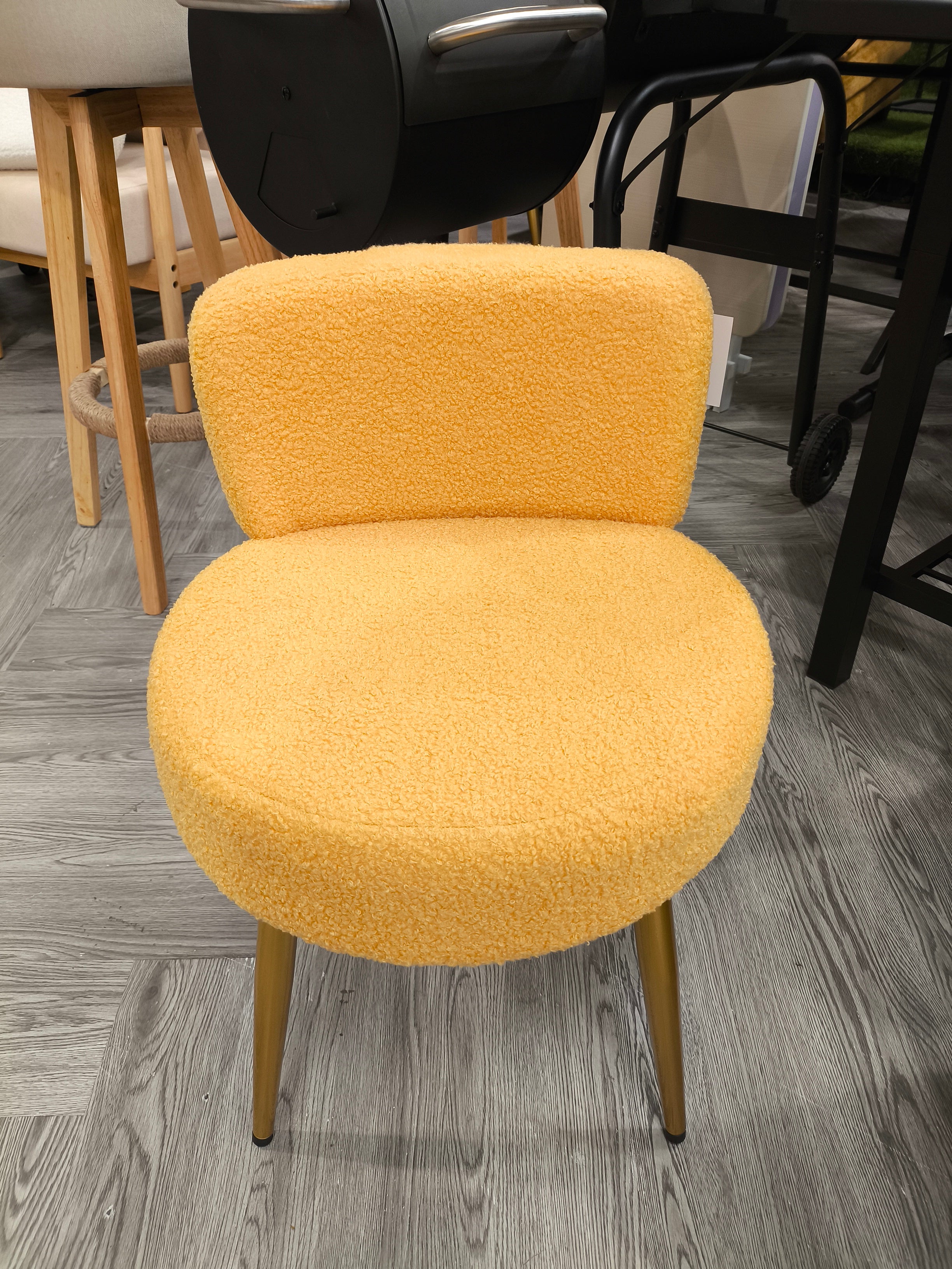 Teddy Fleece Dressing Table Stool Yellow