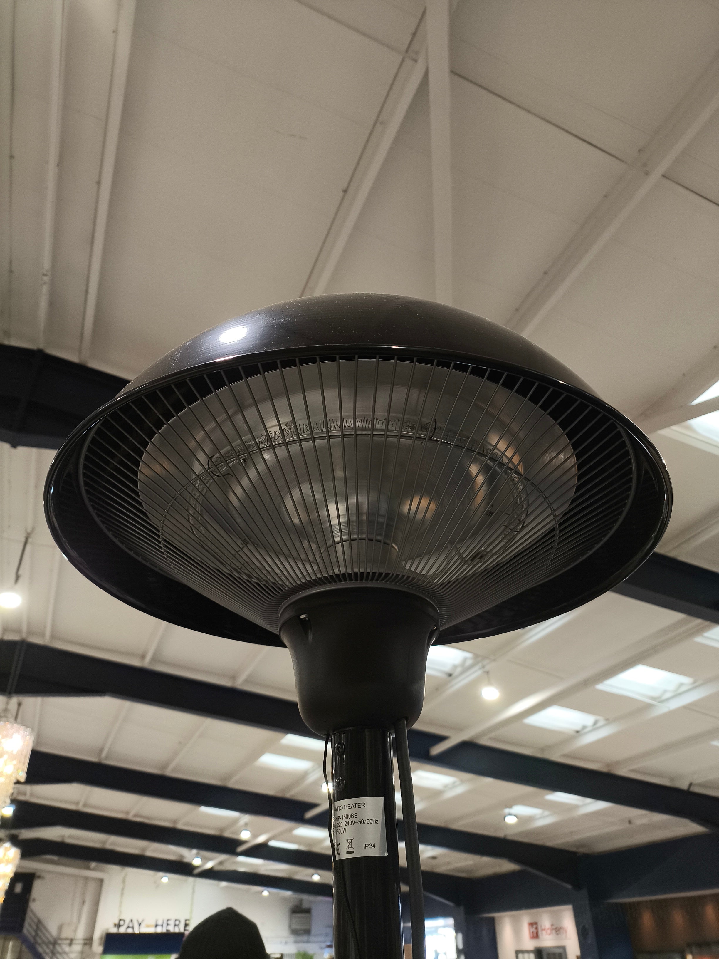 Freestanding Electric Patio Heaters Portable Halogen Tube for Outdoor Indoor Use Black