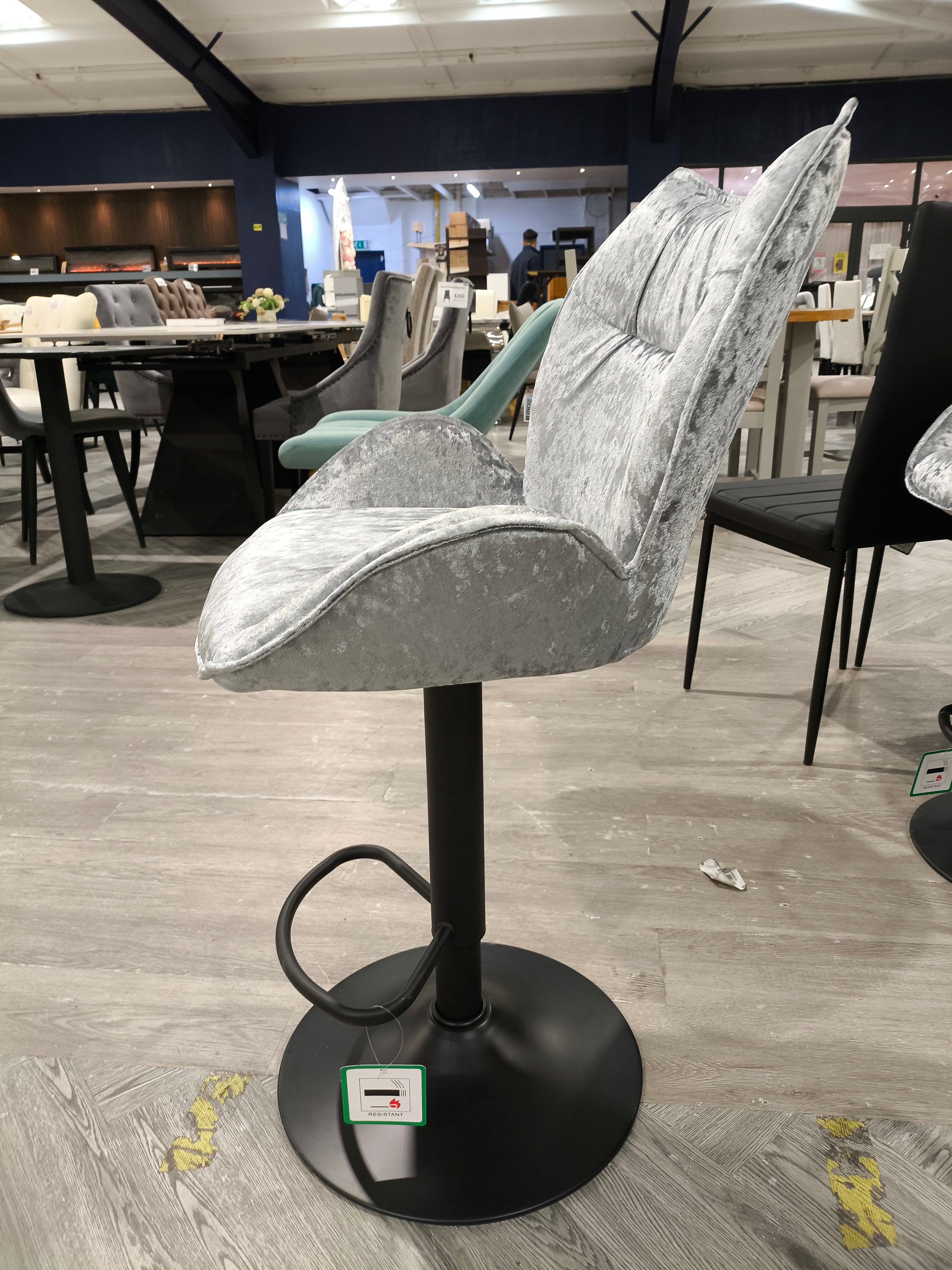 Counter Height Adjustable Bar Stool with Footrest Grey 1PC