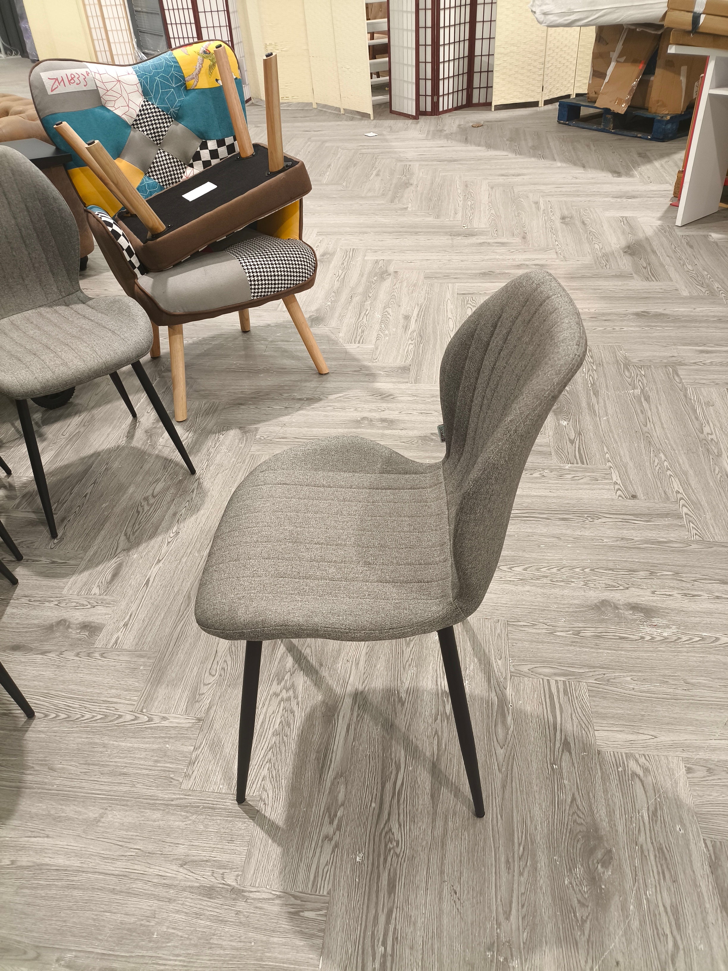 Linen Dining Chair Grey 1PC