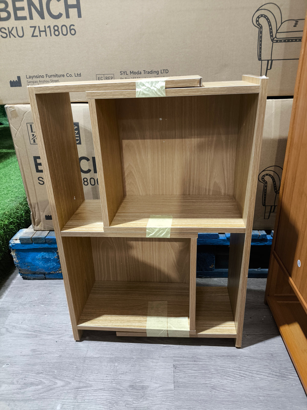 2 Tier Extendable Dark Walnut Desktop Open Bookcase Storage Shelf