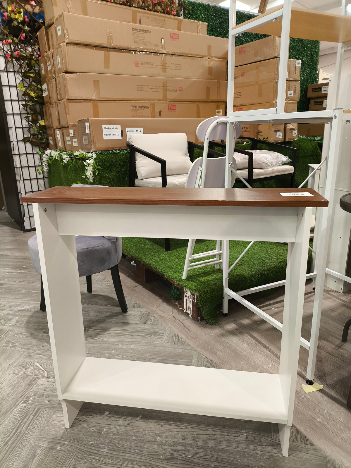 Narrow Console Table With A White Frame