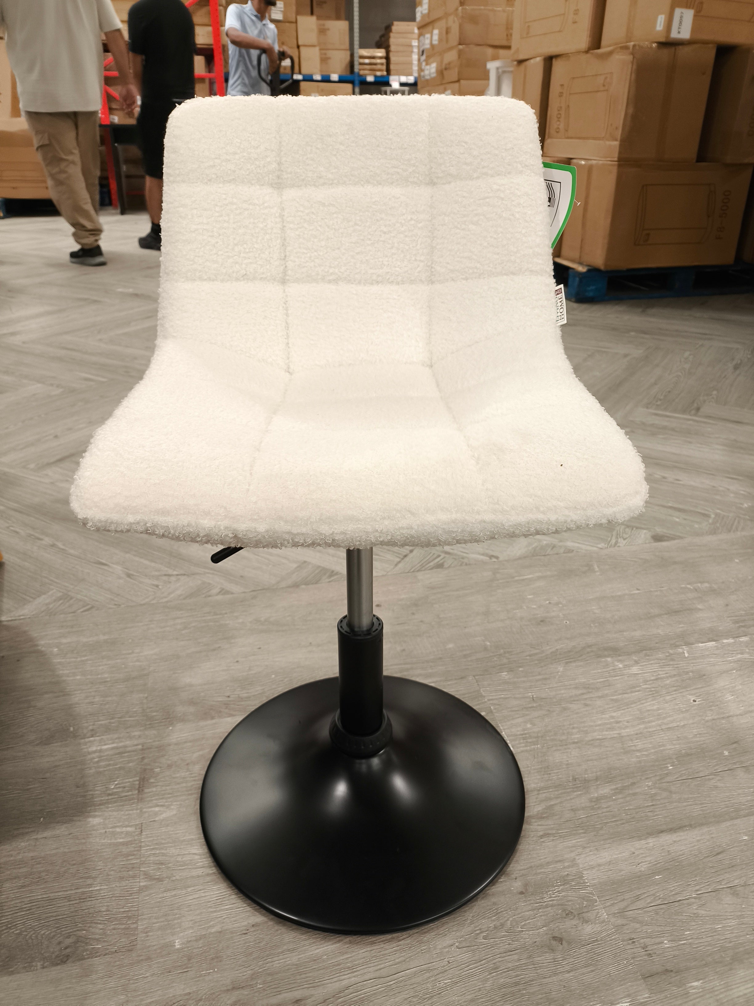 Height Adjustable Swivel Upholstered Dressing Table Chair White
