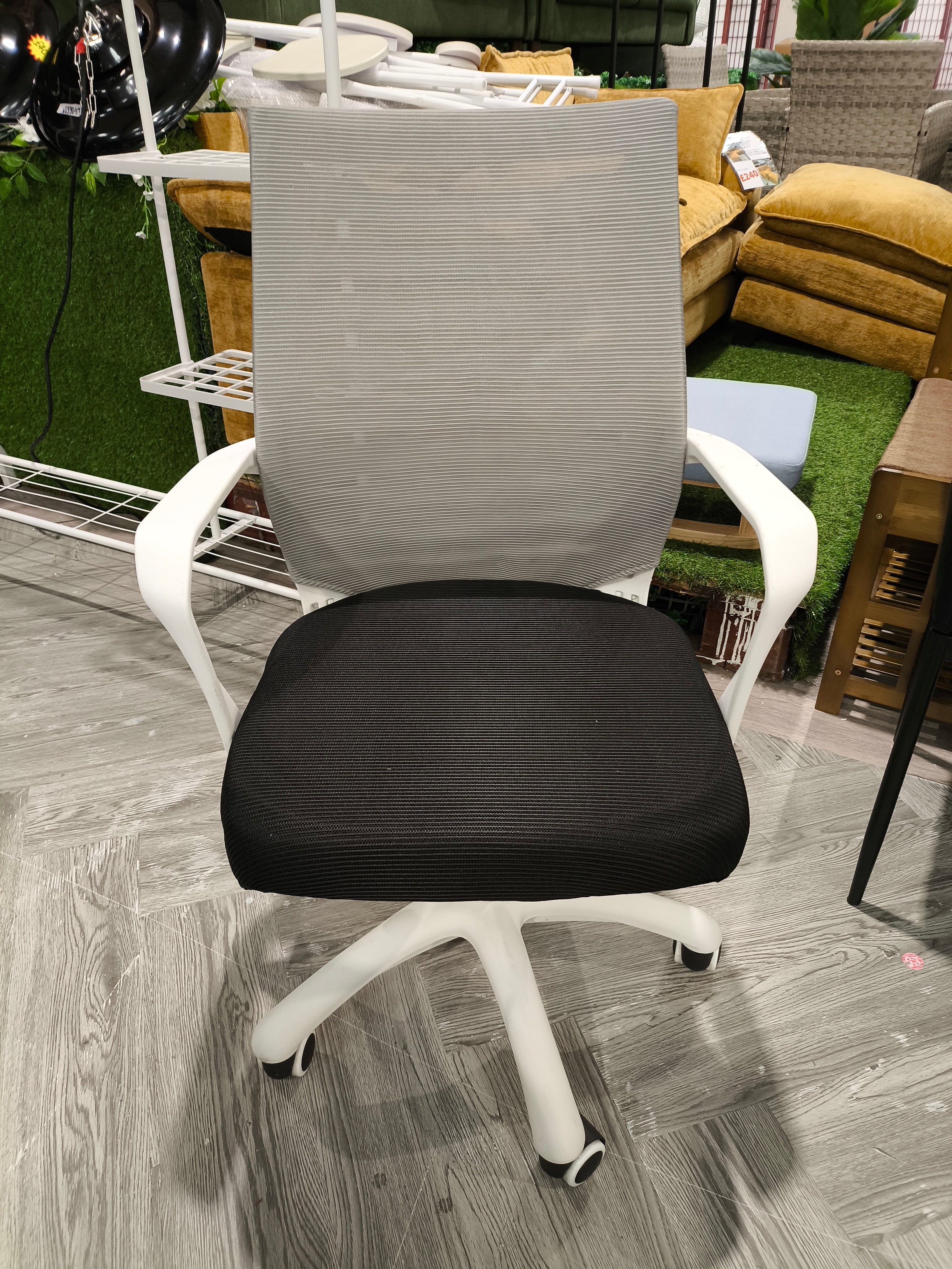 Ergonomic Height Adjustable Swivel Office Chair Grey