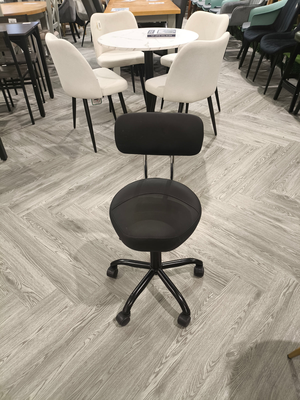 PU Leather Height Adjustable Swivel Salon Chair Black